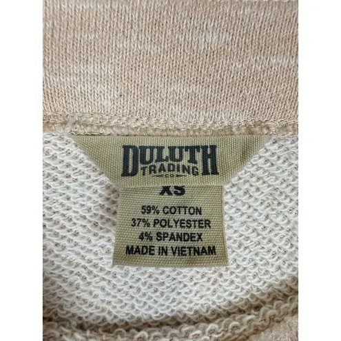 Duluth Women’s Pink Mock Neck Pullover Sweatshirt XS Kangaroo Pocket Cozy