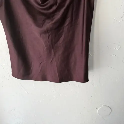 American Living Womens Brown Sleeveless Cowl Neck Blouse Top Dark Red Whimsigoth