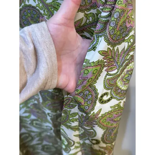 1960 Vintage Diana Dean by Julius Lonschein Caftan Wrap Day Dress Paisley Pocket Green Size undefined