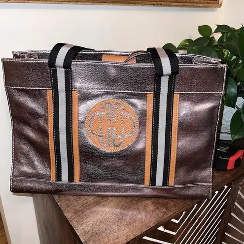 Kate Landry Metallic Multicolor Satchel/Tote Bag w/Cosmetic Bag- Spacious
