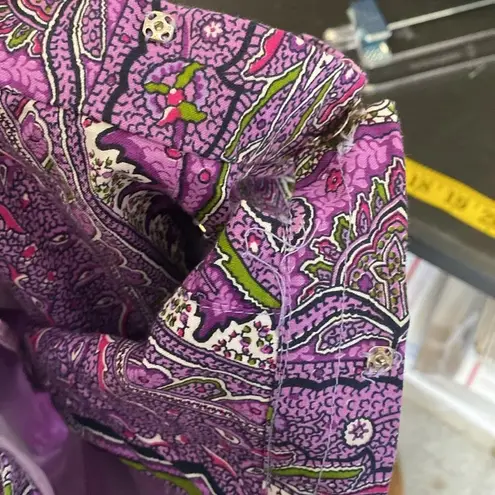 Homemade retro top & culottes puff half sleeves pockets wide leg cropped size XS Purple