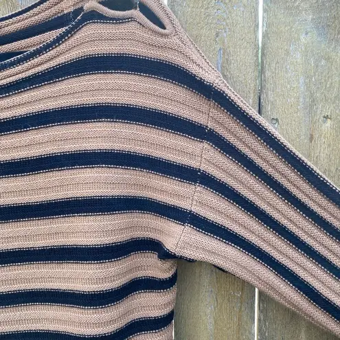 Trina Turk  100% Merino Wool Striped Boatneck Sweater Sz M