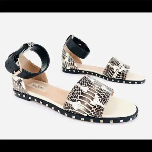 Valentino Garavani Snakeskin Soul Rockstud Sandals