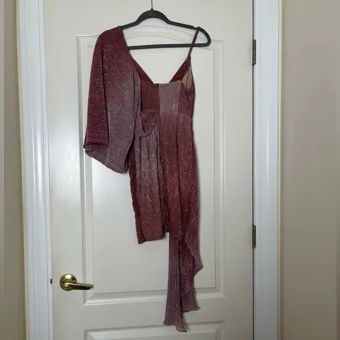 Patbo Ombré Lurex Assymetrical Mini Dress Purple Size 2