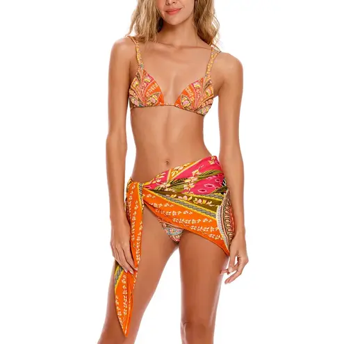 Agua Bendita Verona Lula Scarf Swim Sarong Cover Up Tropical Resortwear OS