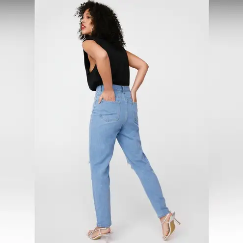 Nasty Gal  Distressed Knee High Waisted Mom Jeans new