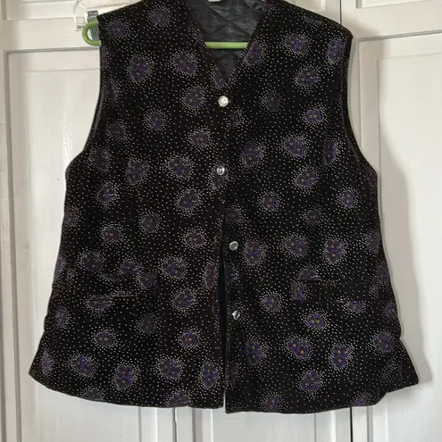 Vintage King Shing Velvet Embroidered Vest