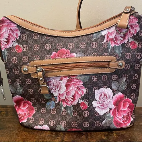 Giani Bernini Signature Rose Handbag Brown