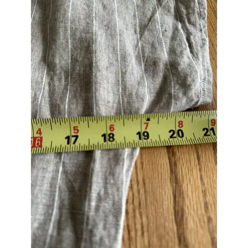 Pepaloves Size L Open Back Cinched Waist Button Down Dress Tan Summer Vacation Gray Size L