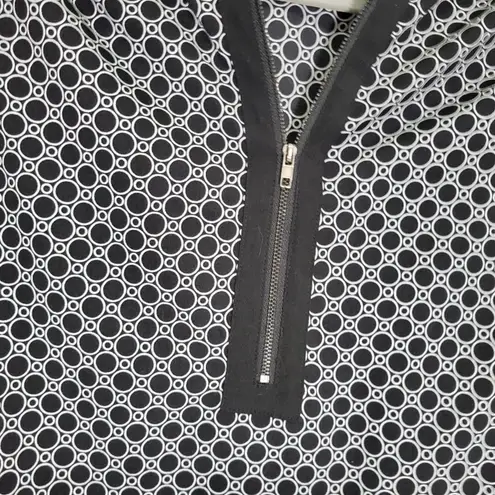 Black & White Geometric Print 3/4 Sleeve Blouse Top