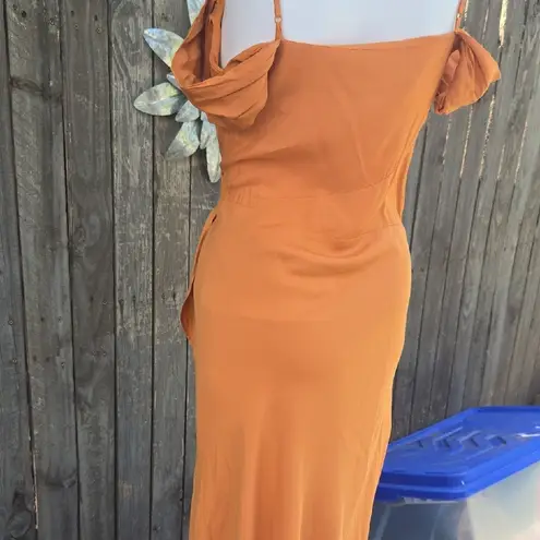 Maje Elegant Orange Off-Shoulder Dress Size 1