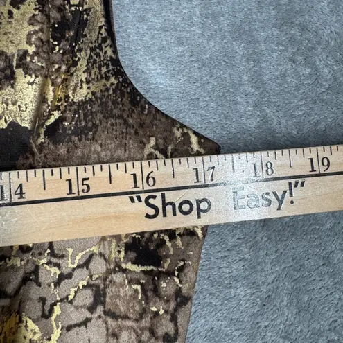 T Tahari Tahari Dress Women's 4 Brown Gold Metallic Sheath Cocktail Glam Holiday Party