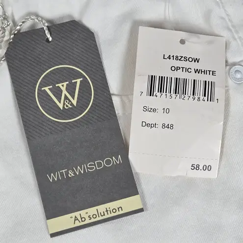 Wit & Wisdom 'Ab'Solution Denim Shorts in Optic White 10 NWT