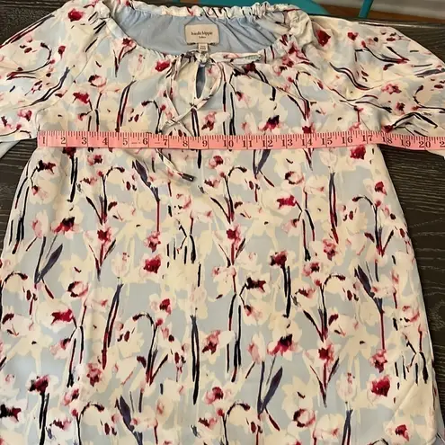 Haute Hippie , boho floral tunic, long open sleeve, lined, high low cut, SZ xxs