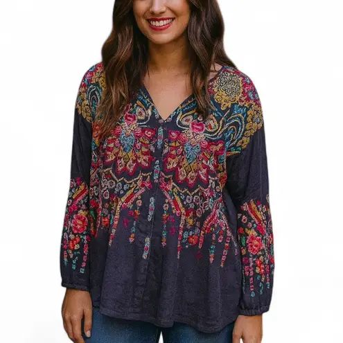 Johnny Was The Valley heavily embroidered button down top NWT RARE