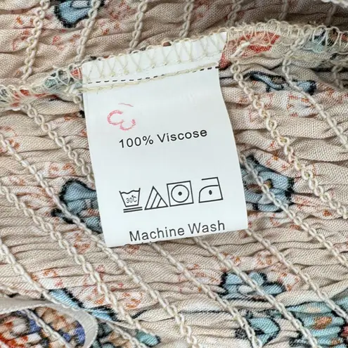 Ecowish Off Shoulder Romper Strapless Floral Print Striped Jumpsuit Med NWT