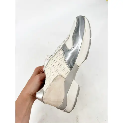 Tod's Tod’s Silver Beige Perforated Leather Sportivo Active Sneakers Size 36