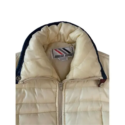 Source Unknown Vintage Guess King Ski Jacket Small Ivory Burgundy Navy Accents