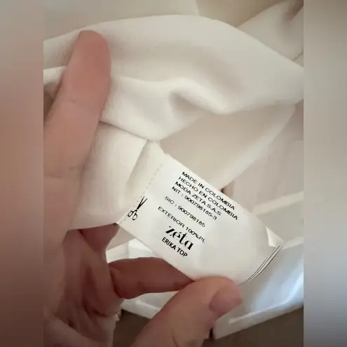 BHLDN NWT Zeta Erika Top Ivory White Long Sleeve Pearl Blouse Size 10