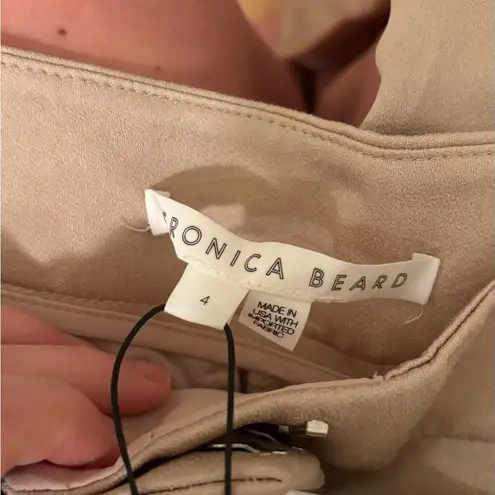 Veronica Beard Robinne Relaxed Fit High Rise Wide Leg Pant in Sand size 4 NWT