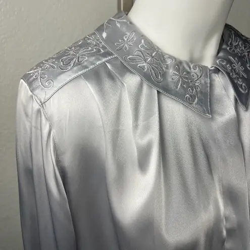 Amanda Smith Vintage silver satin blouse