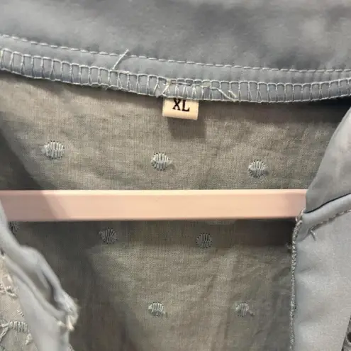 Light Blue Embroidered Blouse – Size XL