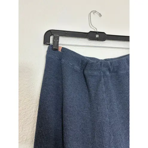Lunya Restore Thermal Draped Jogger Medium Blue Waffle Knit Lounge Pants Comfort