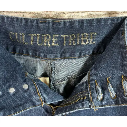 Culture Tribe Jeans Women's Size 13/14 Button/Zip. Flare leg Accented pockets Blue