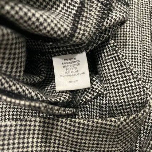 W By Worth Black White Herringbone Pattern Flat Front Cuffed Hem Slacks, Sz 4