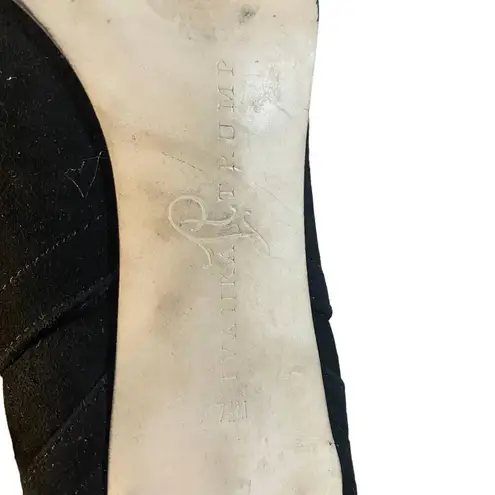 Ivanka Trump Black Suede Stiletto Pull On Ankle Booties Women Sz 7.5