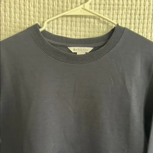 Athleta   Navy Half Sweatshirt/Half Buttondown Size M