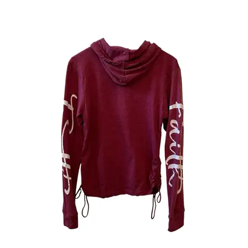 On Fire | Maroon Faith Graphic Hoodie Size Small NWT NEW