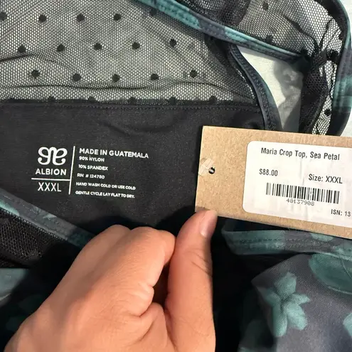 ALBION FIT Albion Swimwear Women’s Maria Crop Top, Sea Petal, XXXL