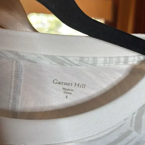 Garnet Hill Boxy Tunic Gray White Tee Size Small