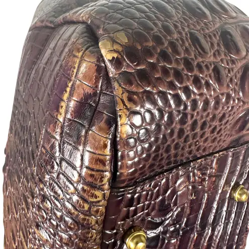 Brahmin Collette Pecan Melbourne Leather Croc Embossed Shoulder Bag