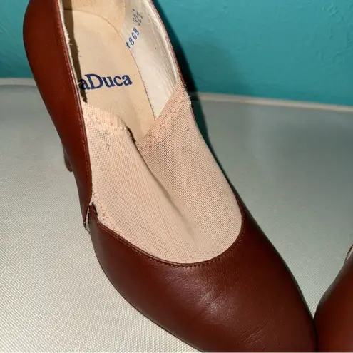 LaDuca 1869 Dance Ballroom Character shoes heels Sz 32.5 Brown
