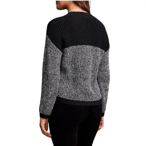 Tribal Crew Neck Colorblock Knit Sweater Womens Small Petite Navy Preppy Classic Blue Size undefined