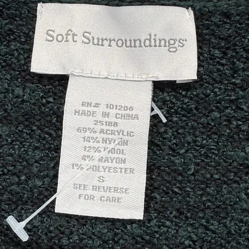 Soft Surroundings Tunic Sweater Asymmetrical Knit Trim Green Size S