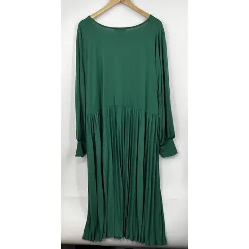 Eloquii Midi Dress Size 26 Castleton Green Knot Front Pleated Skirt Women New