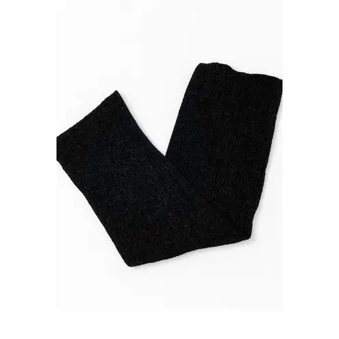 Black Ribbed Winter Scarf | Made in USA | Acrylic Knit Black