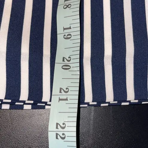 J Crew Women's Pleated Striped Skirt Midi Lined Pull On Navy Blue White Size 0