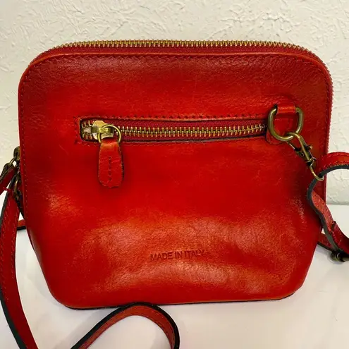 Pratesi Firenze Red Small Italian Leather Crossbody Bag VGUC