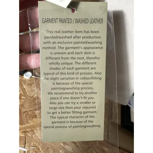 NWT Scully Beige 100% Leather Zip Front Stand Up Collar Jacket Medium #WX13