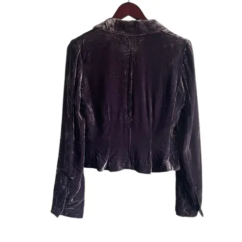 BCBGMAXAZRIA BCGBMaxazria Women Jacket S Purple Crushed Velvet Rocker Y2K Retro Whimsigoth