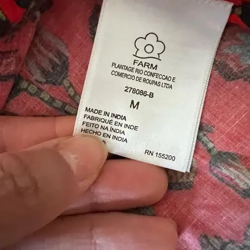 Farm Rio NWT One Shoulder Tropical Floral Red Cropped Top M