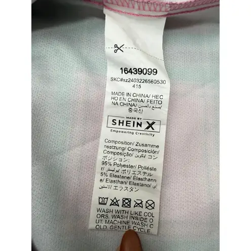 Harry Potter Hogwarts Pink Green Plaid Button Down Shirt Women's L Graphic Back