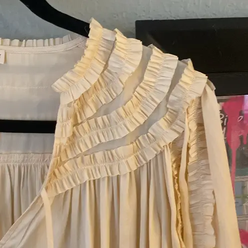 Ulla Johnson Mila Blouse Sz Large Dawn/Cream Size 10/Large Statement Sleeves - Image 6