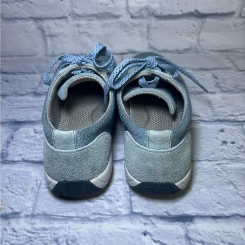 Dansko Lace Up Sneaker Womens Size 37 Hayes Blue Suede Trim 451539 Comfortable