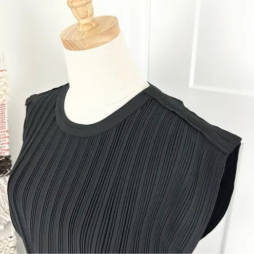 Club Monaco Woven Pleated Maxi Dress Robe Sleeveless Black Size 4 NWT