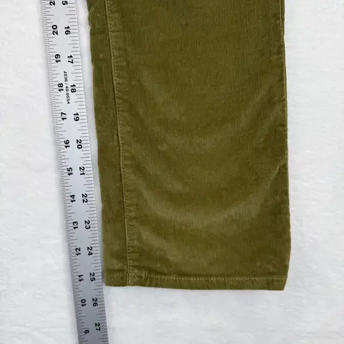 Veronica Beard CARLY KICK FLARE HIGH RISE CORDUROY PANTS SIZE 25 OLIVE GREEN